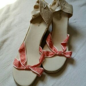 J. Crew Pink and Cream Espadrilles